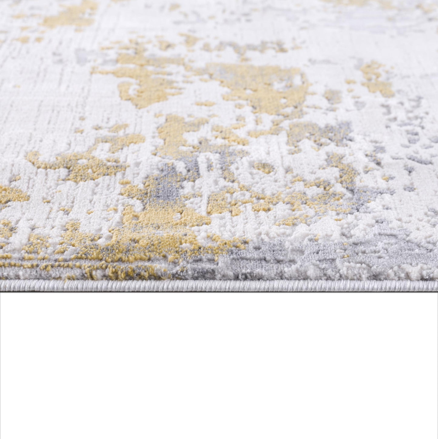 8' X 10' Gold Abstract Dhurrie Area Rug