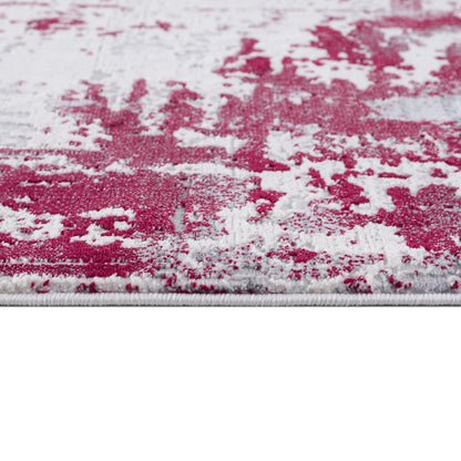 8' X 10' Red And Gray Abstract Shag Area Rug
