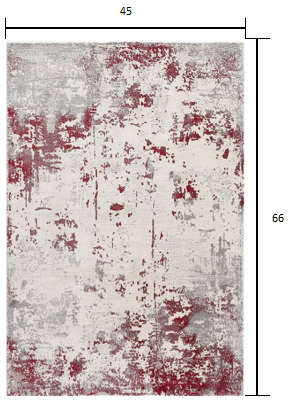 3' X 5' Red Abstract Dhurrie Area Rug