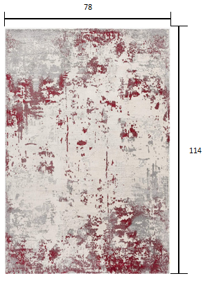 3' X 5' Red Abstract Dhurrie Area Rug