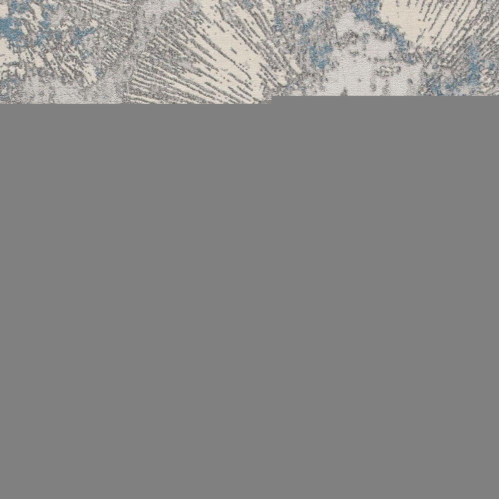 4' X 6' Blue Abstract Dhurrie Area Rug