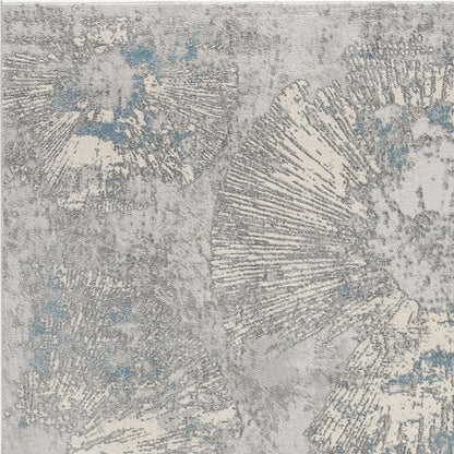 7' X 10' Blue Abstract Circular Motifs Area Rug