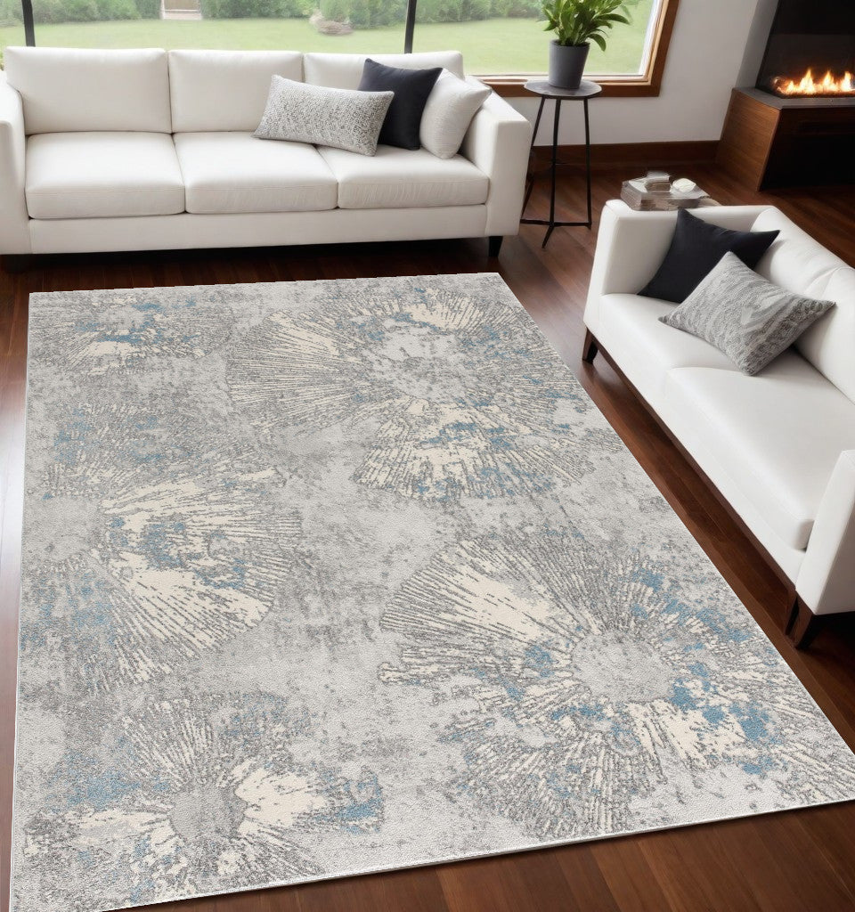 3' X 5' Blue Abstract Dhurrie Area Rug