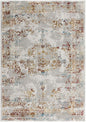 4' X 6' Gray And Beige Distressed Ornate Area Rug