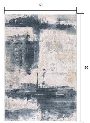 5' X 7' Blue And Ivory Abstract Dhurrie Area Rug