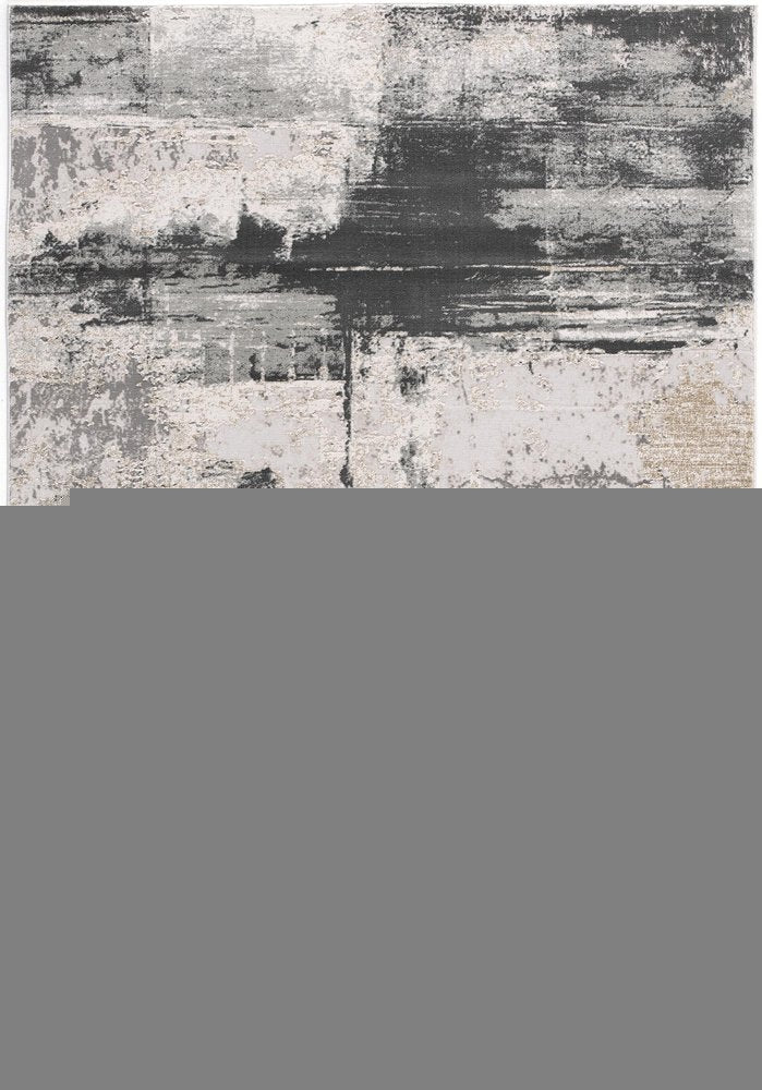 5' X 7' Gray And Ivory Abstract Dhurrie Area Rug