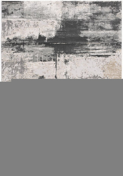 5' X 7' Gray And Ivory Abstract Dhurrie Area Rug