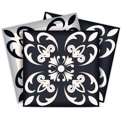 7" x 7" Black And White Peel And Stick Removable Tiles