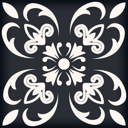 7" x 7" Black And White Peel And Stick Removable Tiles