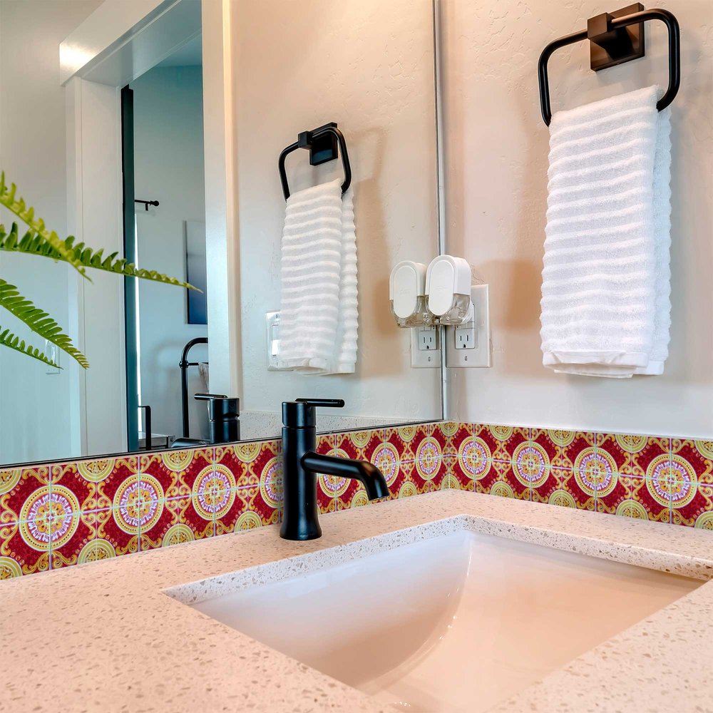 7" X 7" Golden Ruby Removable  Peel And Stick Tiles