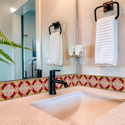 7" X 7" Golden Ruby Removable  Peel And Stick Tiles