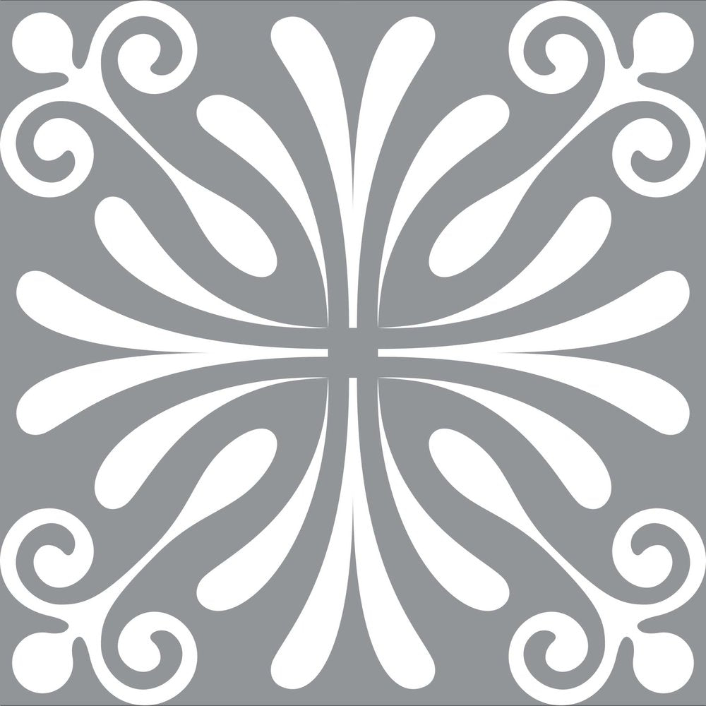 8" x 8" Gray And White Vinyl Peel And Stick Removable Tiles