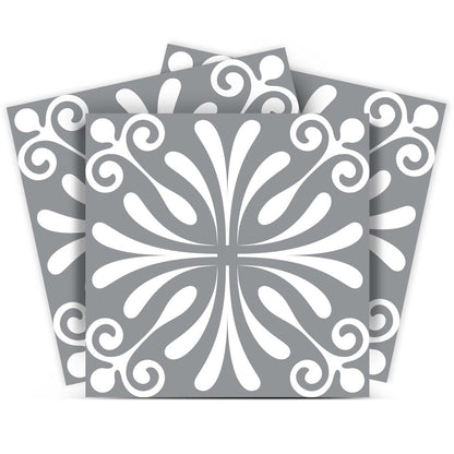8" x 8" Gray And White Vinyl Peel And Stick Removable Tiles