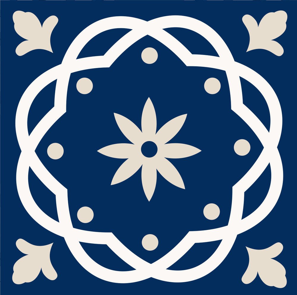8" x 8" Blue And White Vinyl Peel And Stick Removable Tiles