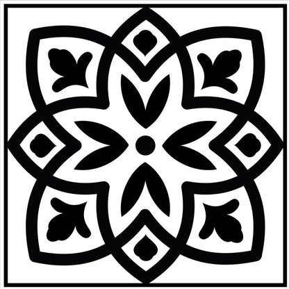 8" x 8" Black And White Vinyl Peel And Stick Removable Tiles