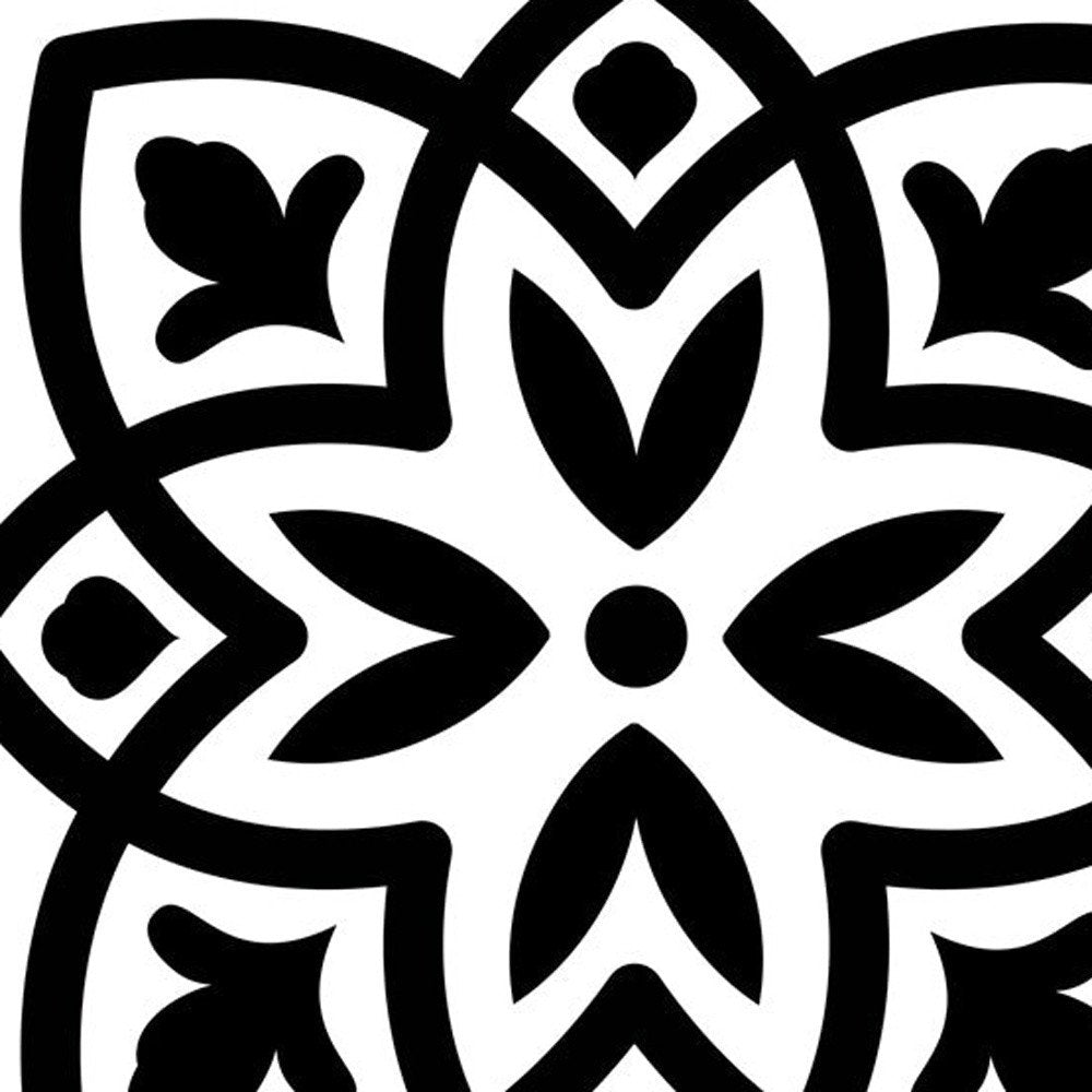8" x 8" Black And White Vinyl Peel And Stick Removable Tiles