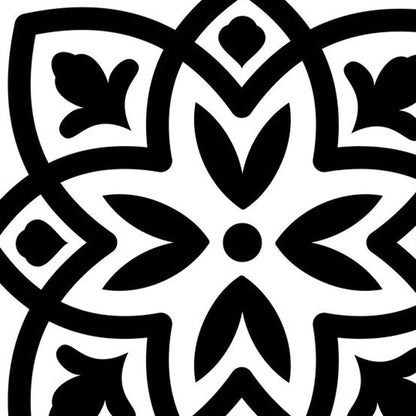 8" x 8" Black And White Vinyl Peel And Stick Removable Tiles