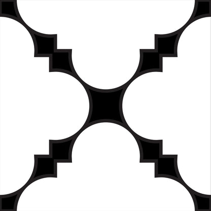 7" x 7" Black And White Peel And Stick Removable Tiles