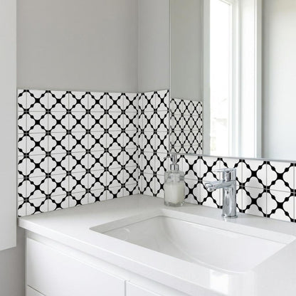 7" x 7" Black And White Peel And Stick Removable Tiles