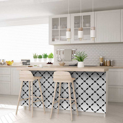 6" X 6" Black And White Tri Peel And Stick Tiles
