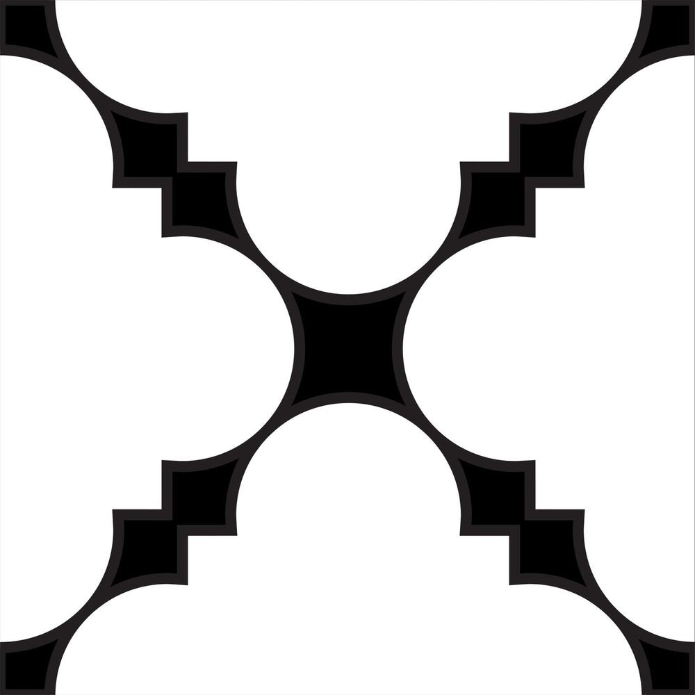 7" x 7" Black And White Peel And Stick Removable Tiles