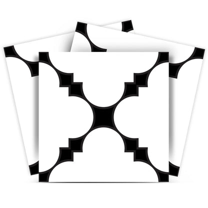 7" x 7" Black And White Peel And Stick Removable Tiles