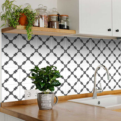 4" X 4" Dark Gray And White Tri Peel And Stick Tiles