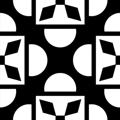 8" x 8" Black And White Vinyl Peel And Stick Removable Tiles