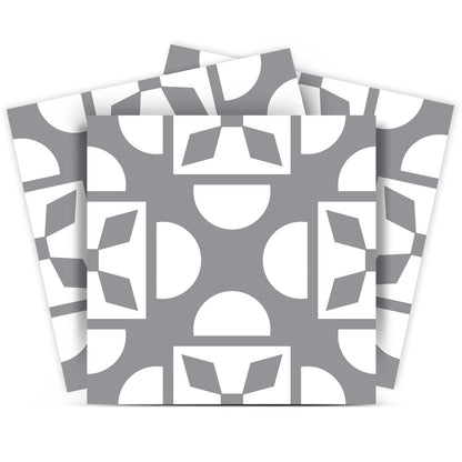 8" x 8" Light Gray Vinyl Peel And Stick Removable Tiles