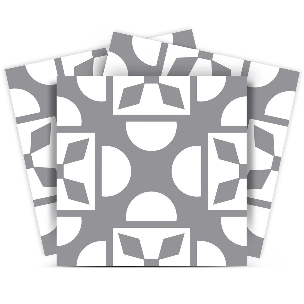 8" x 8" Light Gray Vinyl Peel And Stick Removable Tiles