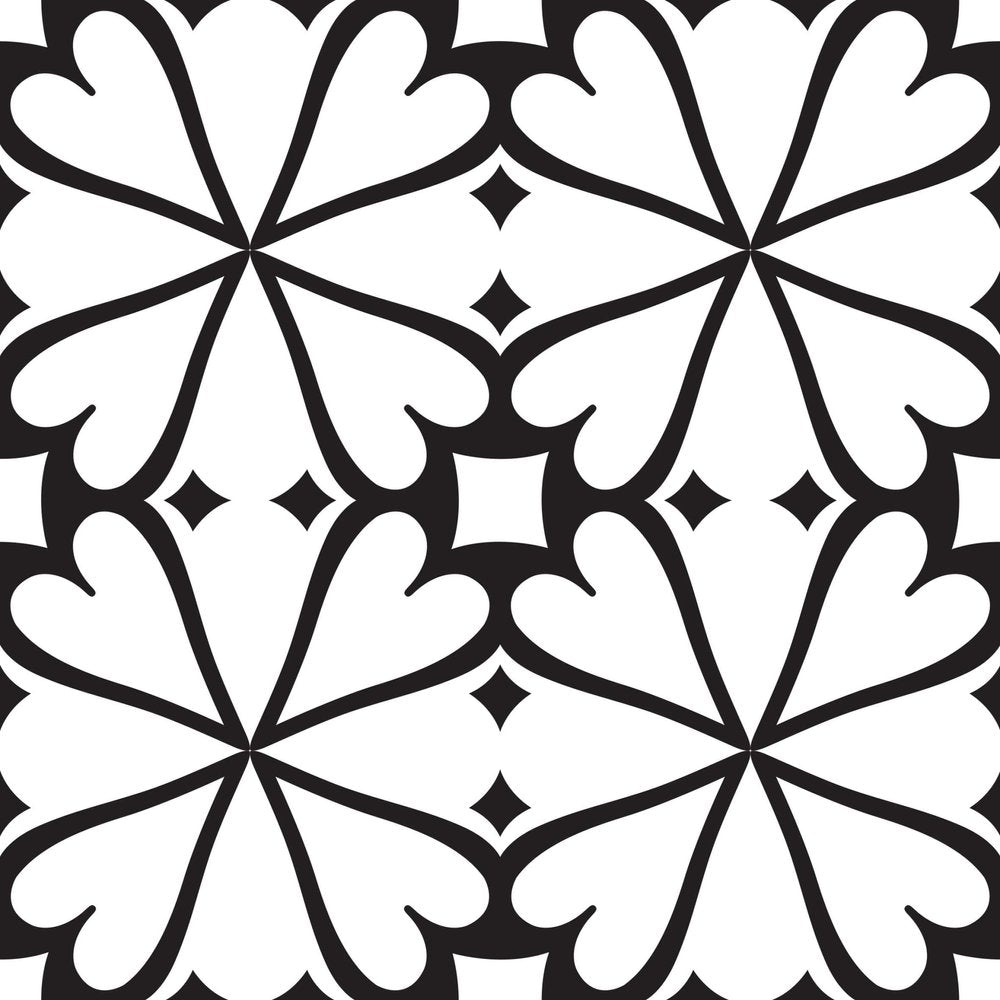 8" X 8" Black And White Mash Peel And Stick Removable Tiles