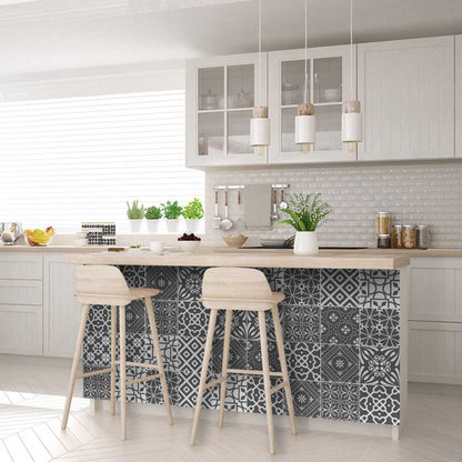 8" X 8" Gray And White Mosaic Peel And Stick Removable Tiles