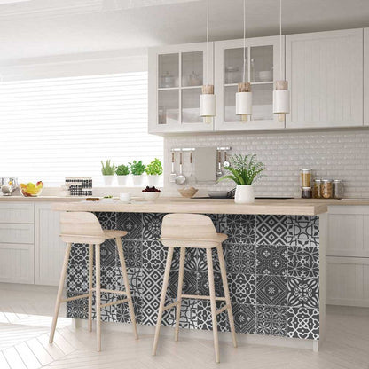 8" X 8" Gray And White Mosaic Peel And Stick Removable Tiles