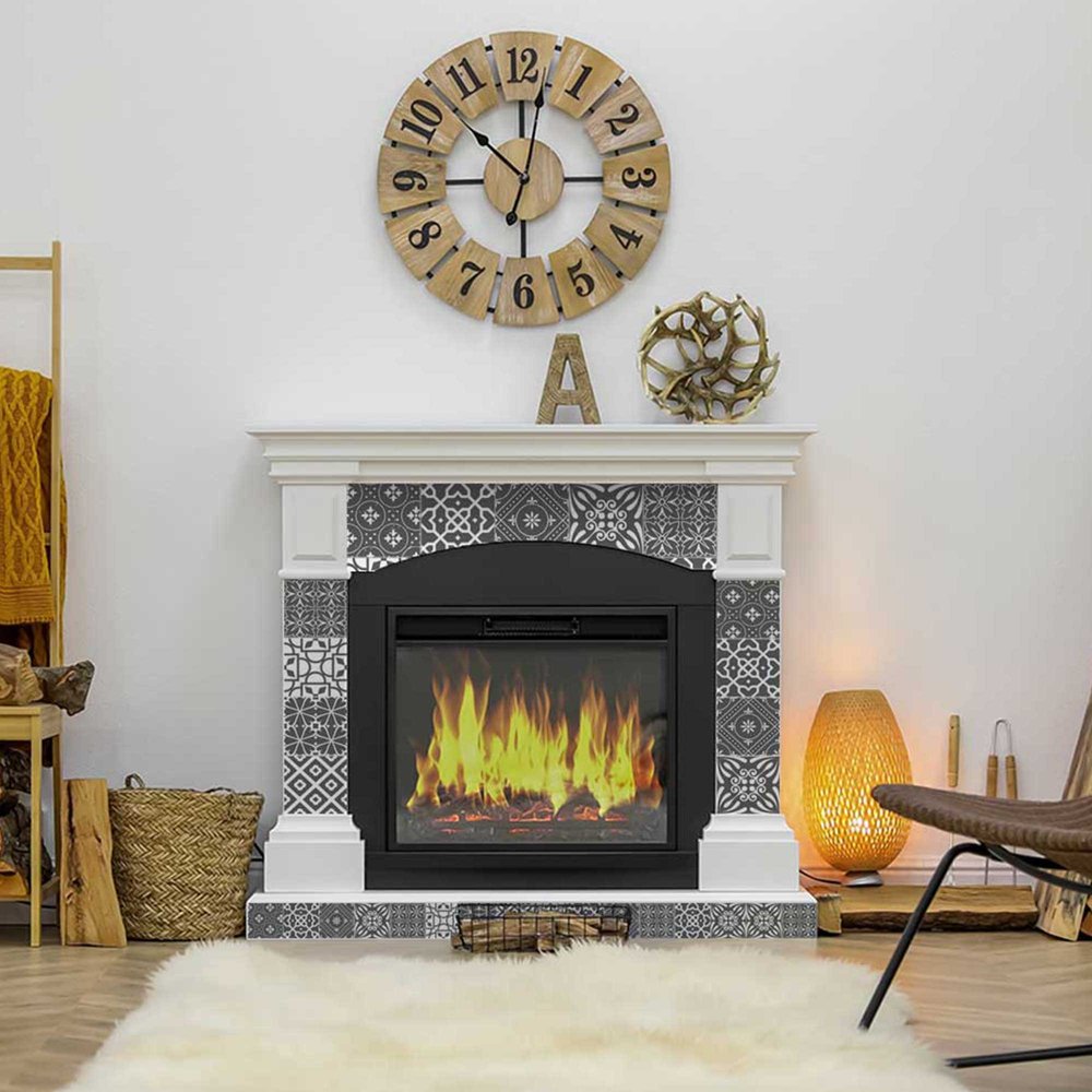 8" X 8" Gray And White Mosaic Peel And Stick Removable Tiles