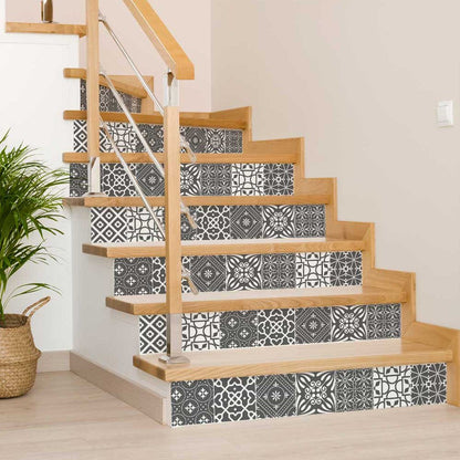 8" X 8" Gray And White Mosaic Peel And Stick Removable Tiles
