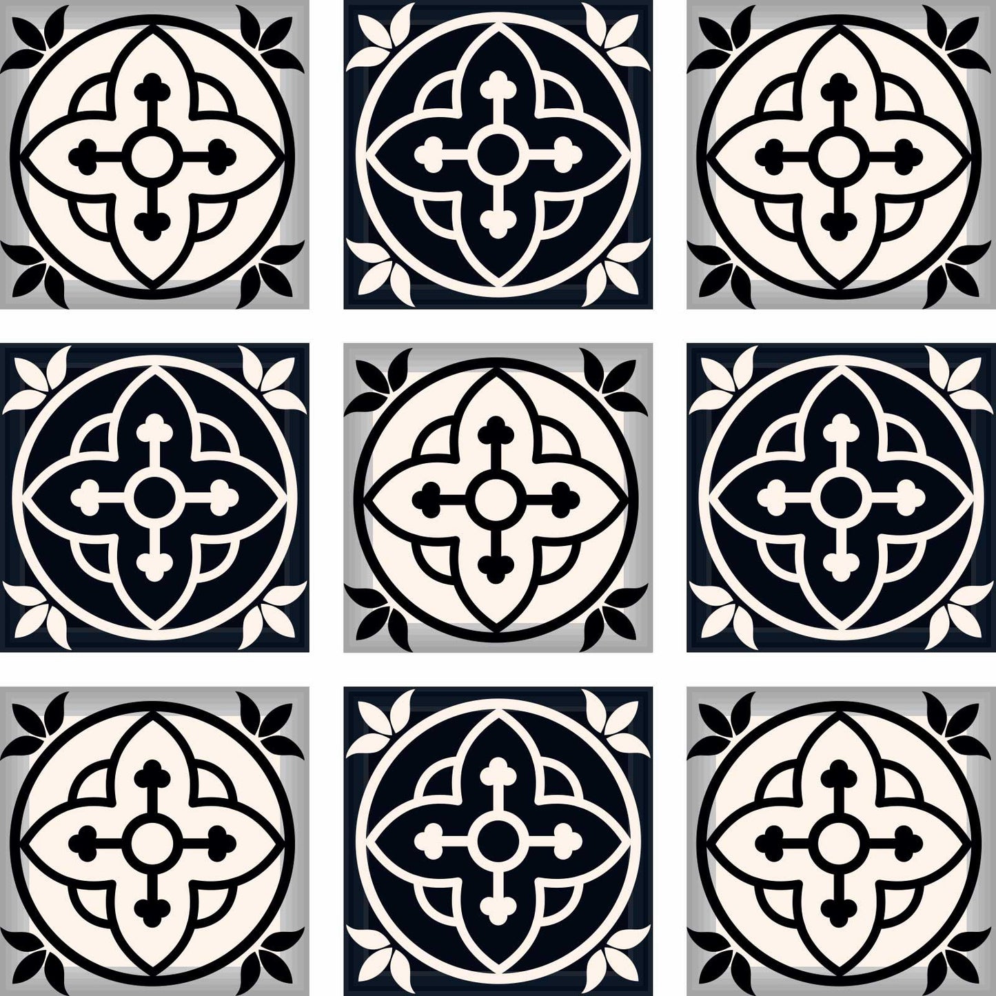 4" X 4" Black And White Rory Peel And Stick Removable Tiles