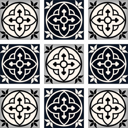 4" X 4" Black And White Rory Peel And Stick Removable Tiles