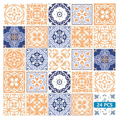 7" x 7" Yellow And White Peel And Stick Removable Tiles