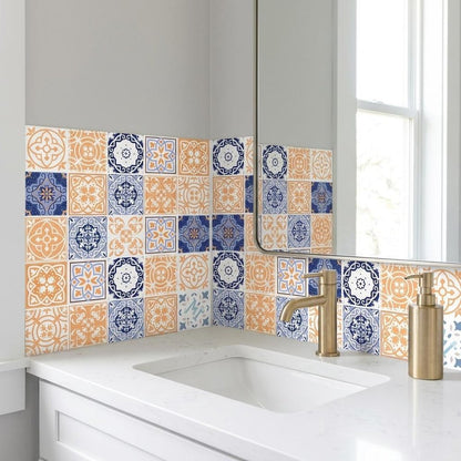 7" x 7" Yellow And White Peel And Stick Removable Tiles
