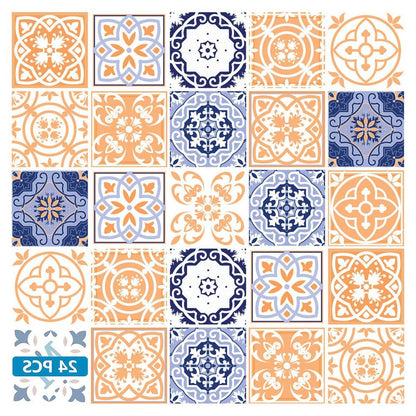 7" x 7" Yellow And White Peel And Stick Removable Tiles