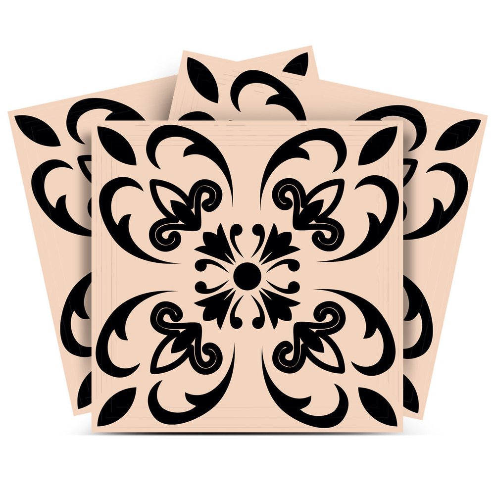 7" x 7" Cream Peel And Stick Removable Tiles