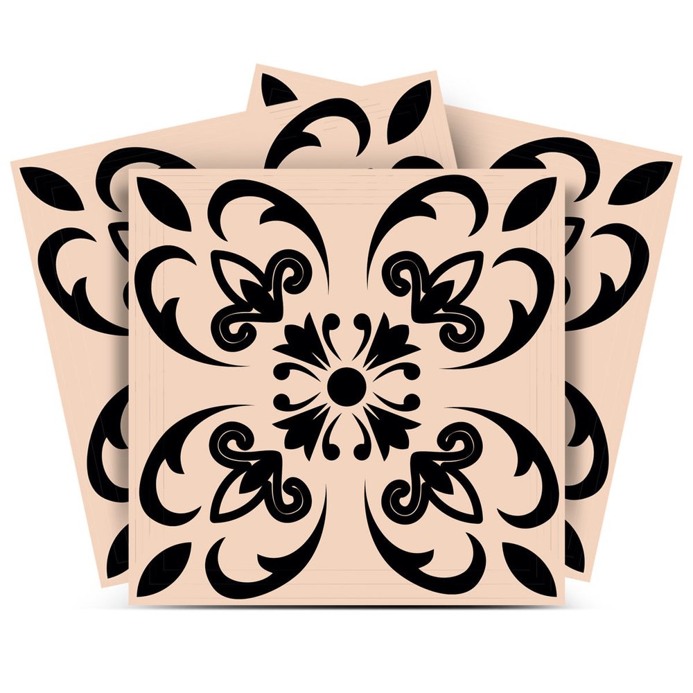 7" x 7" Cream Peel And Stick Removable Tiles