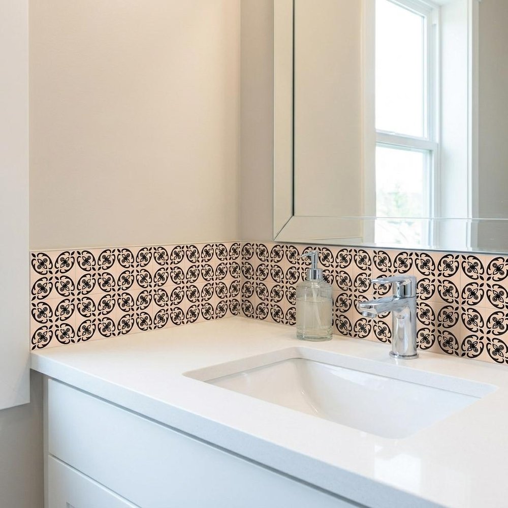 7" x 7" Cream Peel And Stick Removable Tiles