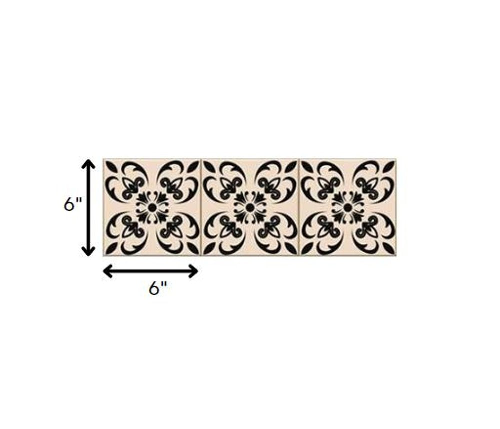 7" x 7" Cream Peel And Stick Removable Tiles