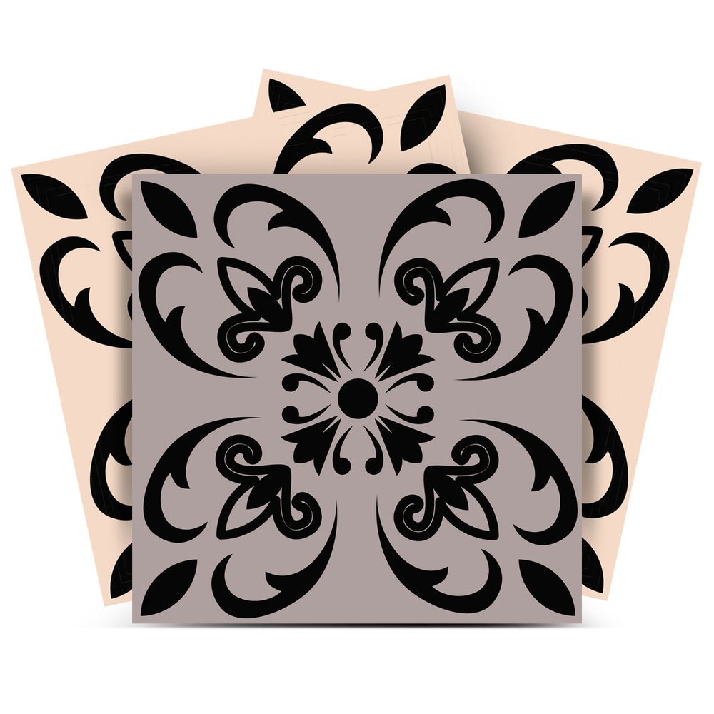 8" x 8" Light Gray Vinyl Peel And Stick Removable Tiles