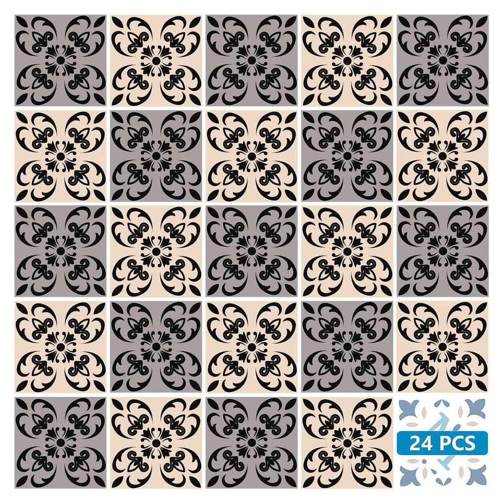 8" x 8" Light Gray Vinyl Peel And Stick Removable Tiles