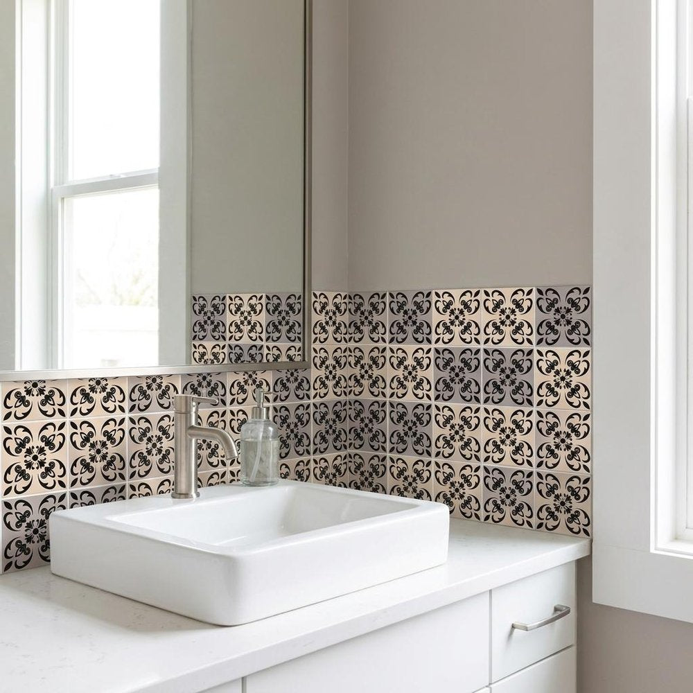 8" x 8" Light Gray Vinyl Peel And Stick Removable Tiles