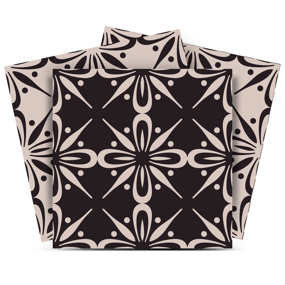 6" x 6" Cream Vinyl Peel And Stick Removable Tiles