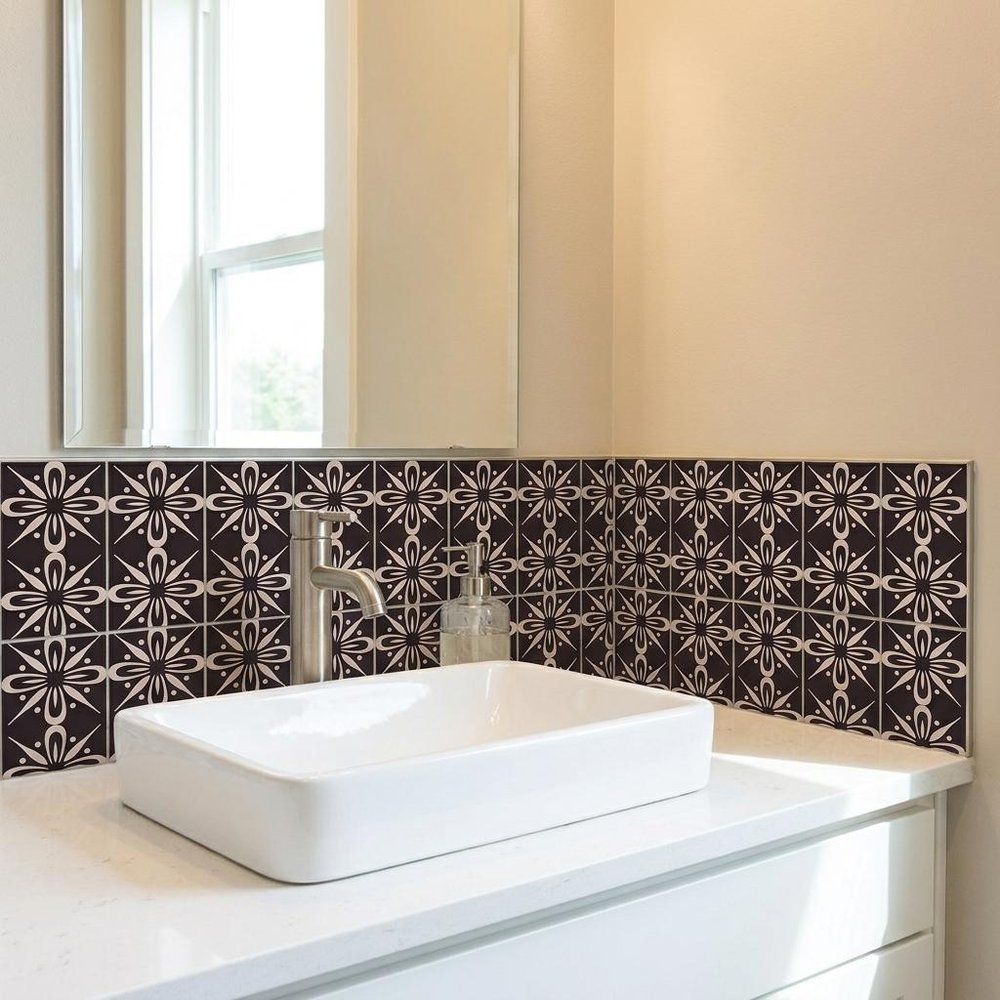 6" x 6" Cream Vinyl Peel And Stick Removable Tiles