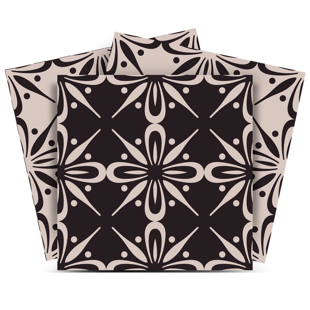 6" x 6" Cream Vinyl Peel And Stick Removable Tiles